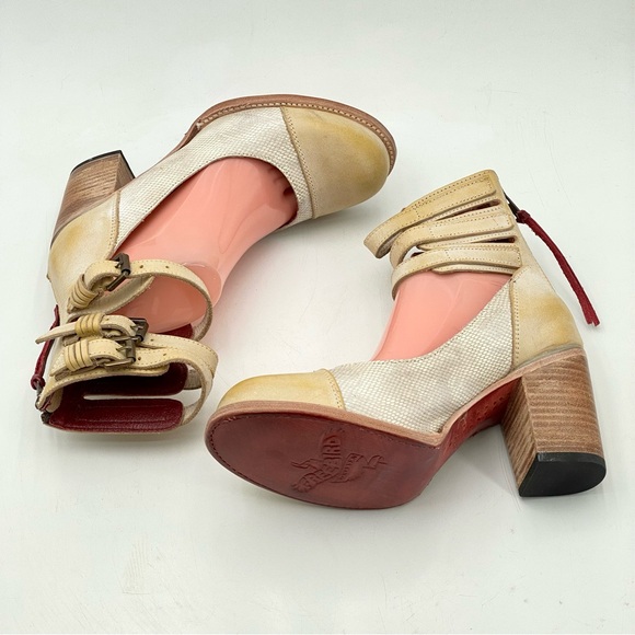 FREEBIRD Bonnie Shoes Size 10 Distressed Yellow Snake Print Leather (F14) - Picture 9 of 15